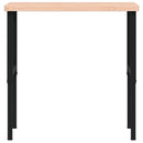 vidaXL tömör bükkfa négyszög alakú munkapad 100 x 60 x (73-99,5) cm