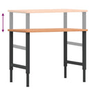 vidaXL tömör bükkfa négyszög alakú munkapad 100 x 60 x (71,5-98) cm