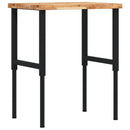 vidaXL tömör bükkfa négyszög alakú munkapad 80 x 60 x (73-99,5) cm