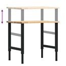 vidaXL tömör tölgyfa munkapad 80 x 60 x (71,5-98) cm
