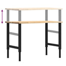 vidaXL tömör tölgyfa munkapad 100 x 60 x (71,5-98) cm