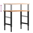 vidaXL világosbarna tömör tölgyfa munkapad 80 x 60 x (71,5-98) cm