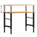 vidaXL világosbarna tömör tölgyfa munkapad 100 x 60 x (71,5-98) cm