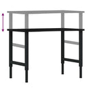 vidaXL sötétbarna tömör tölgyfa munkapad 100 x 60 x (71,5-98) cm