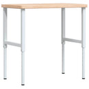 vidaXL tömör tölgyfa négyszög alakú munkapad 100 x 60 x (73-99,5) cm