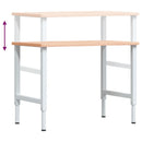vidaXL tömör bükkfa négyszög alakú munkapad 100 x 60 x (71,5-98) cm
