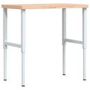 vidaXL tömör bükkfa négyszög alakú munkapad 100 x 60 x (73-99,5) cm