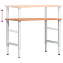 vidaXL tömör bükkfa négyszög alakú munkapad 100 x 60 x (71,5-98) cm