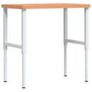 vidaXL tömör bükkfa négyszög alakú munkapad 100 x 60 x (73-99,5) cm