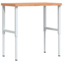 vidaXL tömör bükkfa négyszög alakú munkapad 100 x 60 x (73-99,5) cm