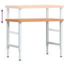 vidaXL tömör bükkfa négyszög alakú munkapad 100 x 60 x (73-99,5) cm