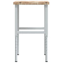 vidaXL tömör bükkfa négyszög alakú munkapad 80 x 60 x (73-99,5) cm
