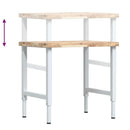 vidaXL tömör bükkfa négyszög alakú munkapad 80 x 60 x (73-99,5) cm