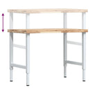 vidaXL tömör bükkfa négyszög alakú munkapad 100 x 60 x (73-99,5) cm