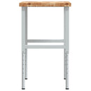 vidaXL tömör bükkfa négyszög alakú munkapad 80 x 60 x (73-99,5) cm