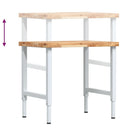 vidaXL tömör bükkfa négyszög alakú munkapad 80 x 60 x (73-99,5) cm