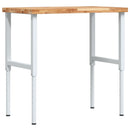 vidaXL tömör bükkfa négyszög alakú munkapad 100 x 60 x (73-99,5) cm