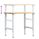 vidaXL tömör tölgyfa munkapad 80 x 60 x (71,5-98) cm