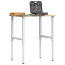 vidaXL tömör tölgyfa munkapad 80 x 60 x (71,5-98) cm