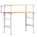 vidaXL tömör tölgyfa munkapad 100 x 60 x (71,5-98) cm