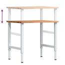 vidaXL világosbarna tömör tölgyfa munkapad 80 x 60 x (71,5-98) cm
