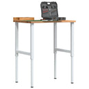 vidaXL világosbarna tömör tölgyfa munkapad 80 x 60 x (71,5-98) cm