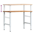 vidaXL világosbarna tömör tölgyfa munkapad 100 x 60 x (71,5-98) cm