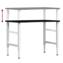 vidaXL sötétbarna tömör tölgyfa munkapad 100 x 60 x (71,5-98) cm