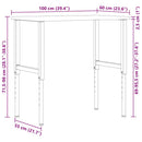 vidaXL sötétbarna tömör tölgyfa munkapad 100 x 60 x (71,5-98) cm