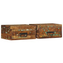 vidaXL 2 db tömör újrahasznosított falra szerelhető éjjeliszekrény