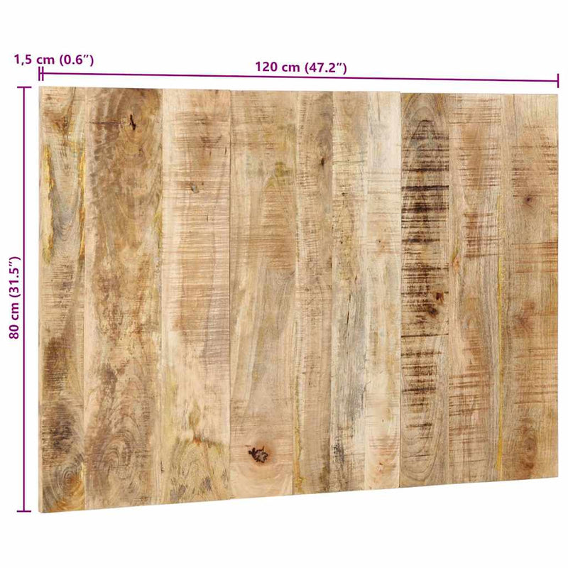 vidaXL fejtámla 120 cm tömör nyers fa Mango