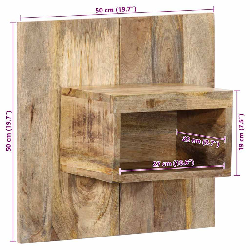 vidaXL Éjjeli szekrény 50x27x50 cm tömör durva fa mangó