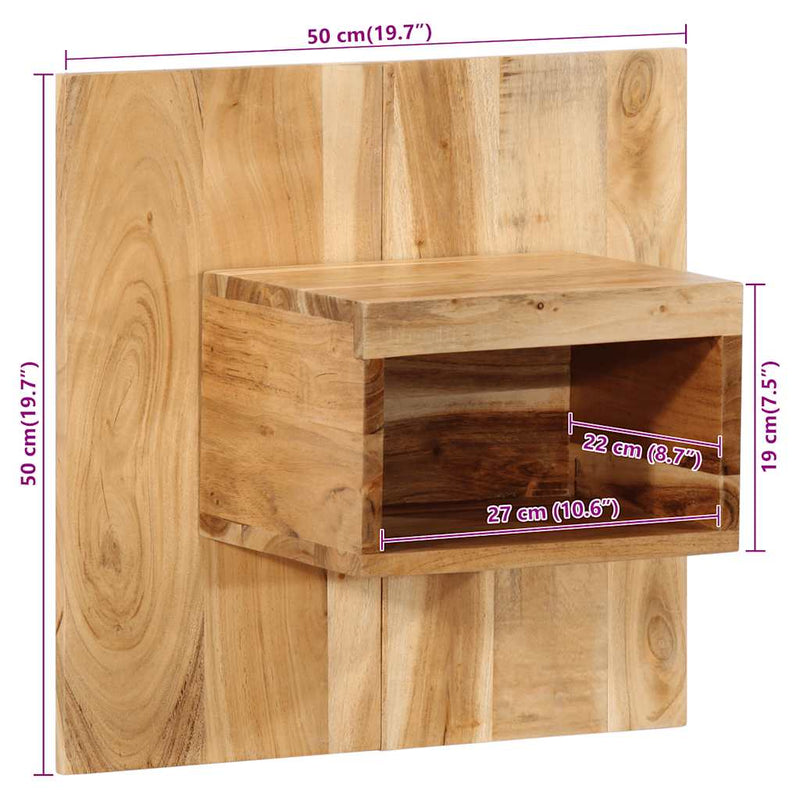 vidaXL Éjjeli szekrény 50x27x50 cm tömör akácfa