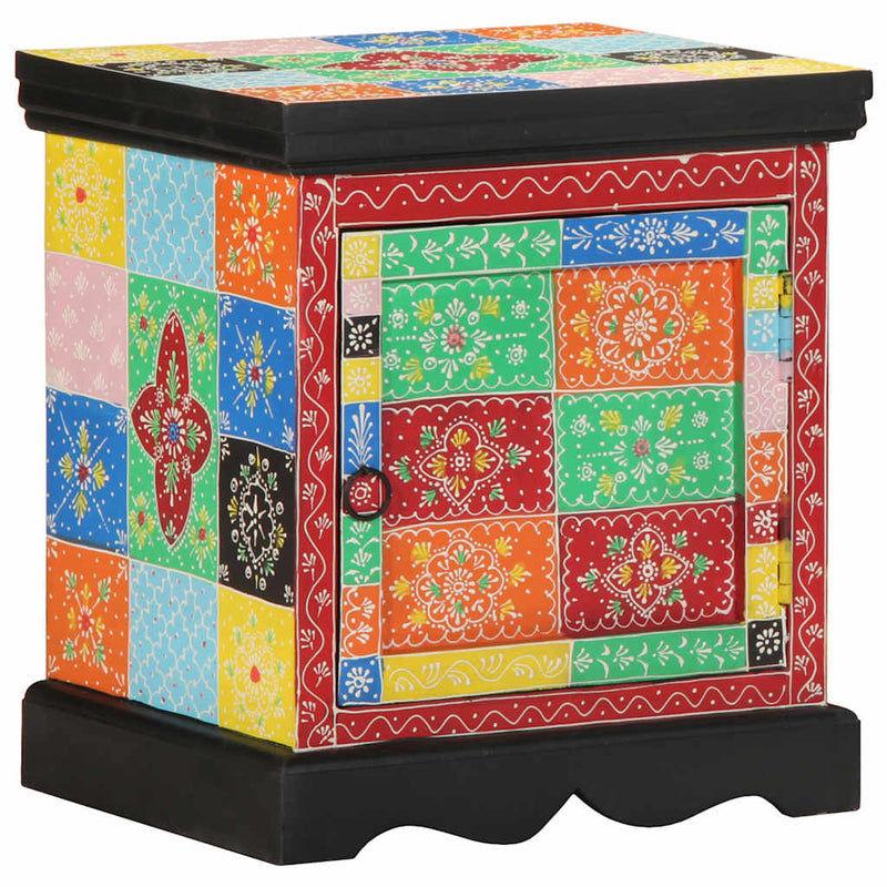 vidaXL 2 db többszínű tömör mangófa éjjeliszekrény 40x35x45 cm