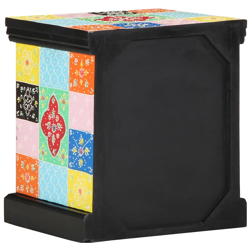vidaXL Éjjeliszekrény fiókkal Sokszínű 40 x 35 x 45 cm tömör mangófa