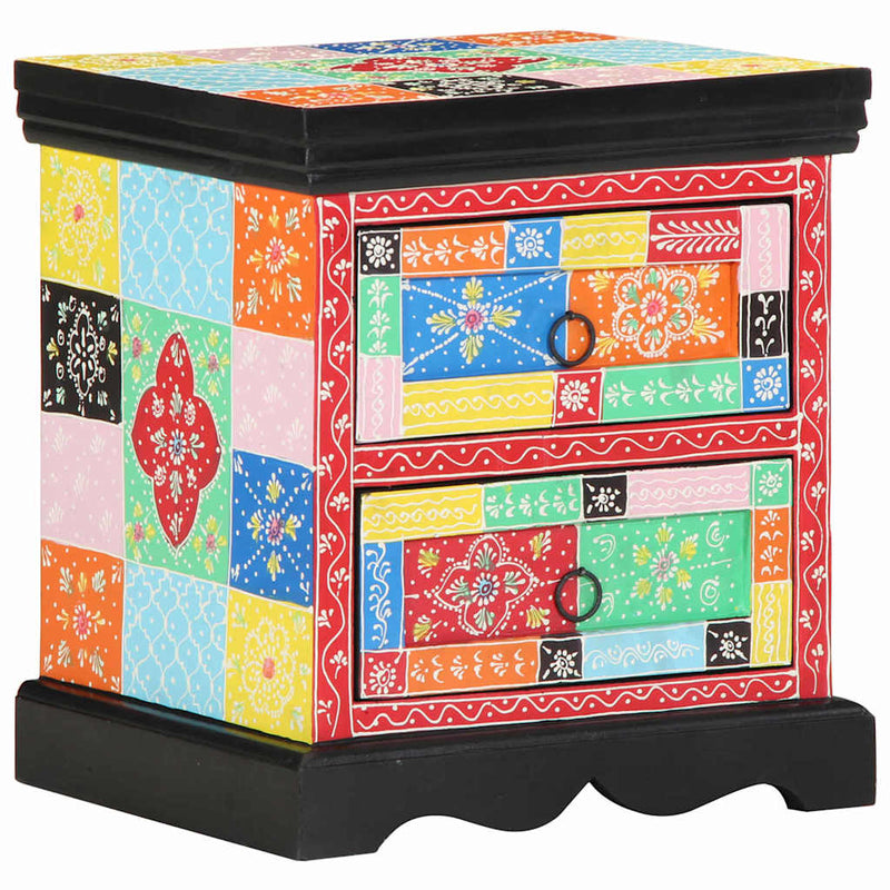 vidaXL Éjjeliszekrény 2 pcs Sokszínű 40 x 35 x 45 cm tömör mangófa