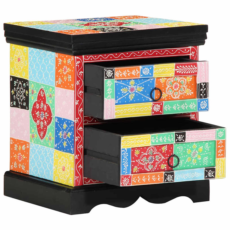 vidaXL Éjjeliszekrény 2 pcs Sokszínű 40 x 35 x 45 cm tömör mangófa