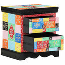 vidaXL Éjjeliszekrény 2 pcs Sokszínű 40 x 35 x 45 cm Tömör Mangófát