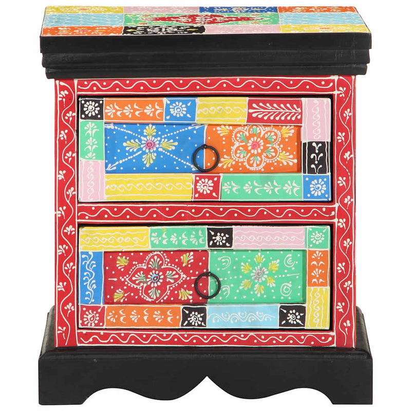 vidaXL Éjjeliszekrény 2 pcs Sokszínű 40 x 35 x 45 cm tömör mangófa