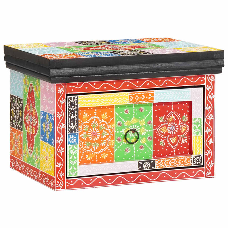 vidaXL Éjjeliszekrény fiókkal Sokszínű 40 x 30 x 28 cm Tömör mangófa