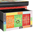 vidaXL Éjjeliszekrény 2 pcs Sokszínű 40 x 30 x 28 cm Tömör mangófa