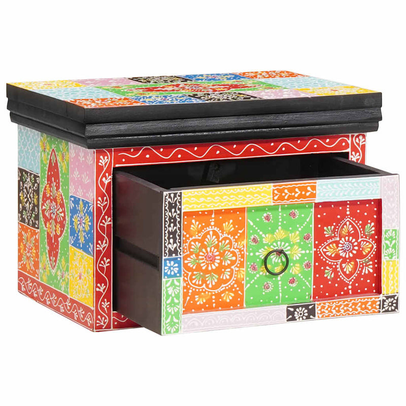 vidaXL Éjjeliszekrény 2 pcs Sokszínű 40 x 30 x 28 cm Tömör mangófa