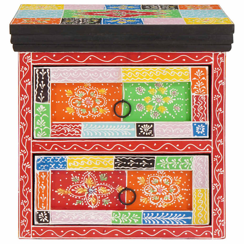 vidaXL Éjjeliszekrény 2 pcs Sokszínű 40 x 30 x 40 cm Tömör mangófa