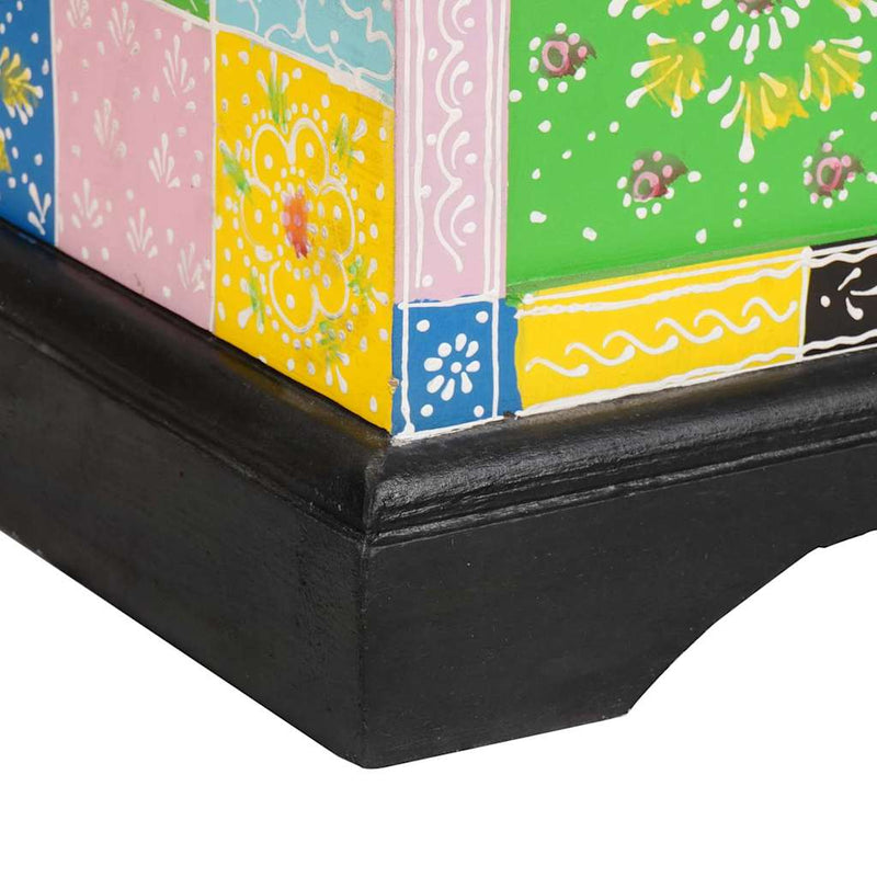 vidaXL Tároló Doboz tárolóval Sokszínű 60 x 40 x 40 cm Tömör mangófa