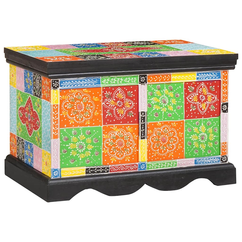 vidaXL Tároló Doboz tárolóval Sokszínű 60 x 40 x 40 cm Tömör mangófa