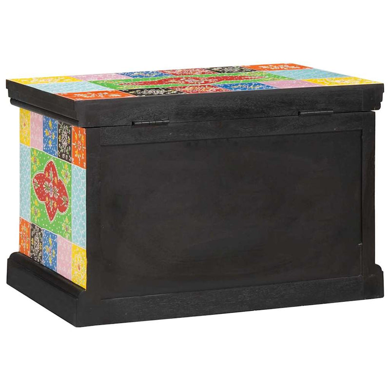 vidaXL Tároló Doboz tárolóval Sokszínű 60 x 40 x 40 cm Tömör mangófa