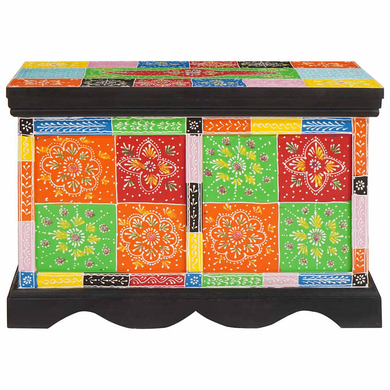 vidaXL Tároló Doboz tárolóval Sokszínű 60 x 40 x 40 cm Tömör mangófa