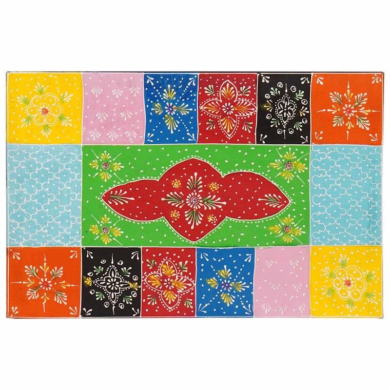vidaXL Tároló Doboz tárolóval Sokszínű 60 x 40 x 40 cm Tömör mangófa
