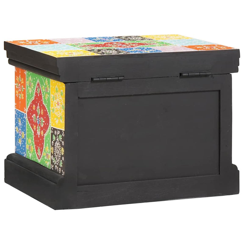 vidaXL Tároló Doboz tárolóval Sokszínű 40 x 30 x 30 cm Tömör mangófa
