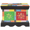 vidaXL Tároló Doboz tárolóval Sokszínű 40 x 30 x 30 cm Tömör mangófa